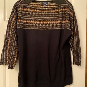 Black sweater with pretty gold stitching XL
